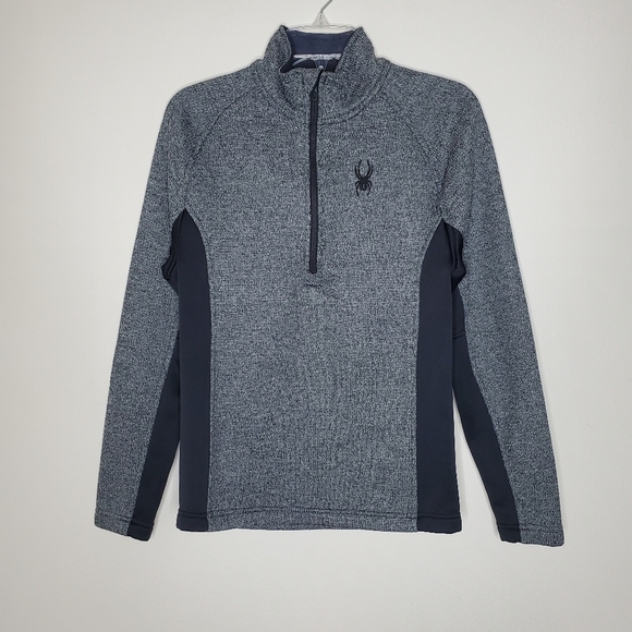 Spyder Outbound Black Fleece Lined Half Zip Pullover Sweatshirt - Picture 3 of 11